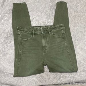 Olive green skinny jeans
